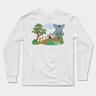 Schaf und Hase am See Long Sleeve T-Shirt